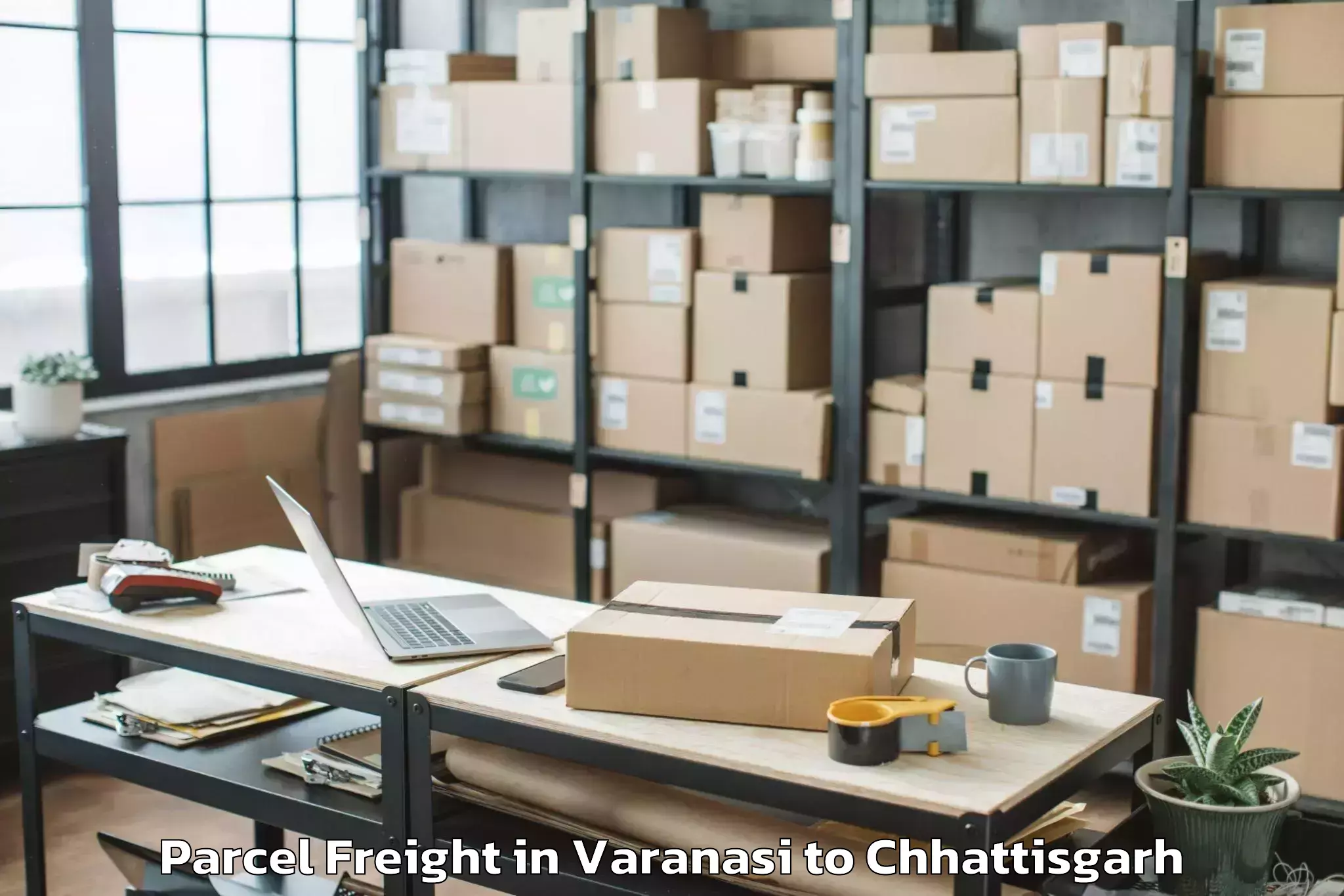 Top Varanasi to Champa Parcel Freight Available